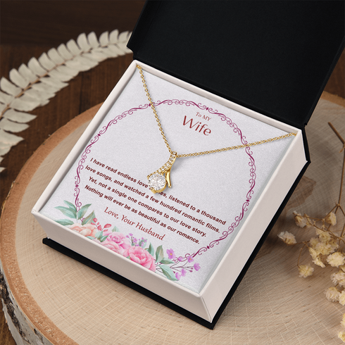 Gold Necklace Gift for Wife, Our beautiful Romance