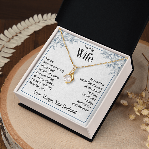 Gold Necklace for Wife with Love you Forever card