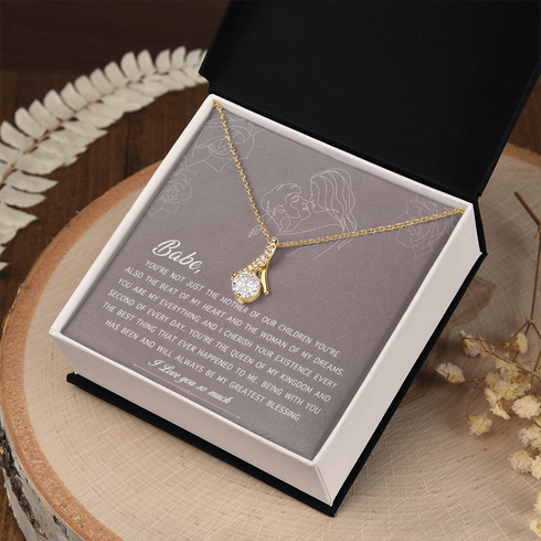 18K Yellow Gold Necklace Gift to Amazing Moher of My Kids