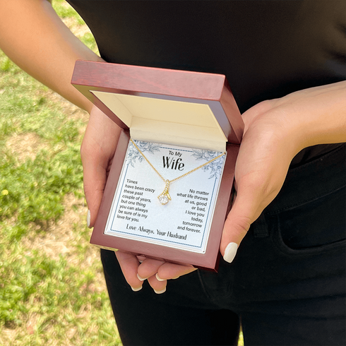 Gold Necklace for Wife with Love you Forever card