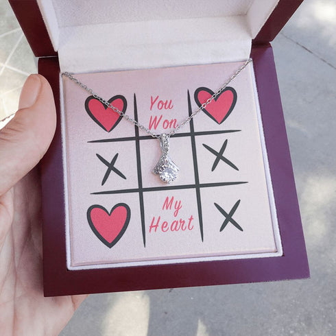 Gift to My Souldmate, You Won My Heart, Necklace for Lover