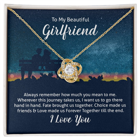 Love Knot Necklace For Girlfriend, Girlfriend Jewelry, Girlfriend Gift, Anniversary Gift For Girlfriend