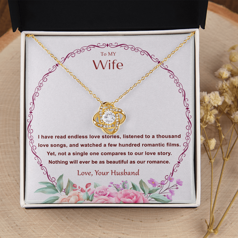 Gold Necklace Gift for Wife, Our beautiful Romance