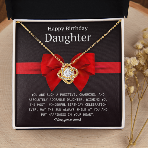 18K Yellow Gold Necklace Birthday Gift to My Daughter