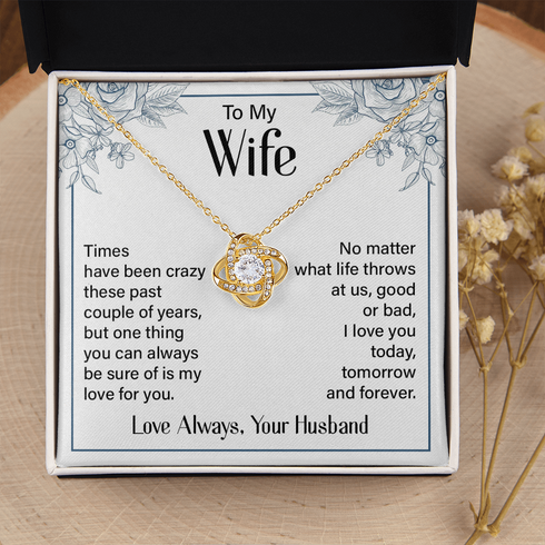 Gold Necklace for Wife with Love you Forever card