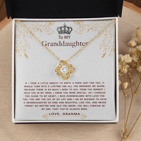 To My Special granddaughter, 14K White Gold Necklace