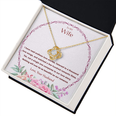Gold Necklace Gift for Wife, Our beautiful Romance