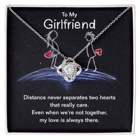 Love Knot Necklace For Girlfriend, Girlfriend Jewelry, Girlfriend Gift, Anniversary Gift For Girlfriend