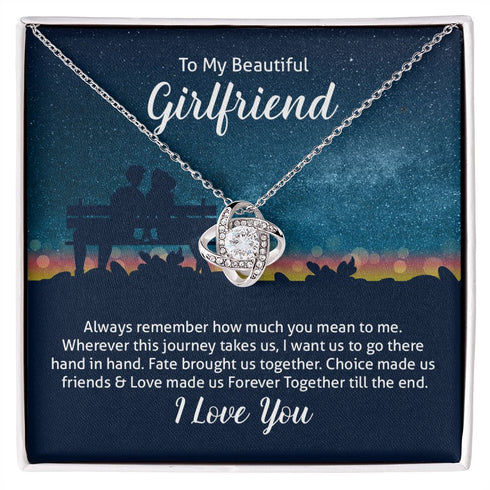 Love Knot Necklace For Girlfriend, Girlfriend Jewelry, Girlfriend Gift, Anniversary Gift For Girlfriend