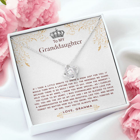 To My Special granddaughter, 14K White Gold Necklace