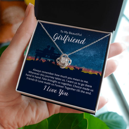 Love Knot Necklace For Girlfriend, Girlfriend Jewelry, Girlfriend Gift, Anniversary Gift For Girlfriend