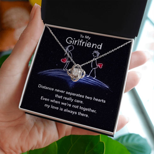 Love Knot Necklace For Girlfriend, Girlfriend Jewelry, Girlfriend Gift, Anniversary Gift For Girlfriend