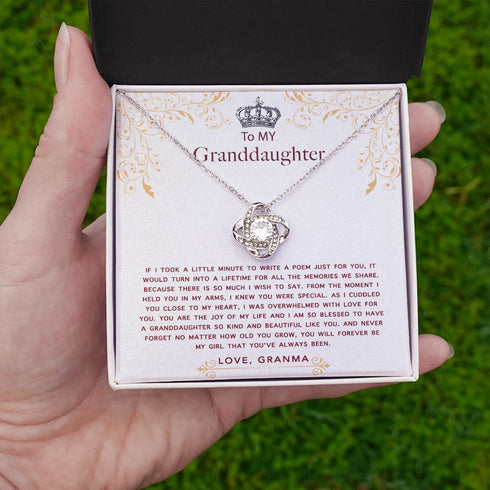 To My Special granddaughter, 14K White Gold Necklace