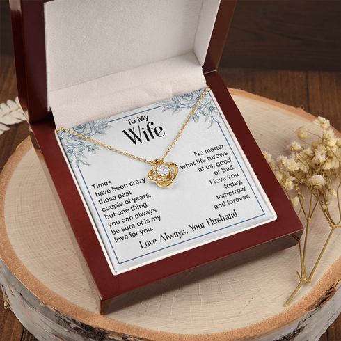 Gold Necklace for Wife with Love you Forever card
