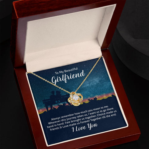 Love Knot Necklace For Girlfriend, Girlfriend Jewelry, Girlfriend Gift, Anniversary Gift For Girlfriend