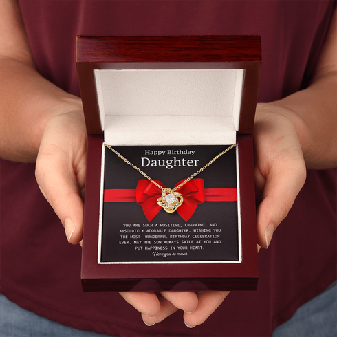 18K Yellow Gold Necklace Birthday Gift to My Daughter