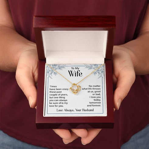 Gold Necklace for Wife with Love you Forever card