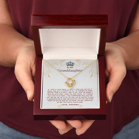 To My Special granddaughter, 14K White Gold Necklace