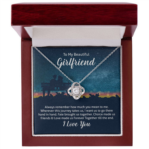 Love Knot Necklace For Girlfriend, Girlfriend Jewelry, Girlfriend Gift, Anniversary Gift For Girlfriend