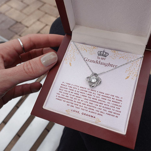 To My Special granddaughter, 14K White Gold Necklace