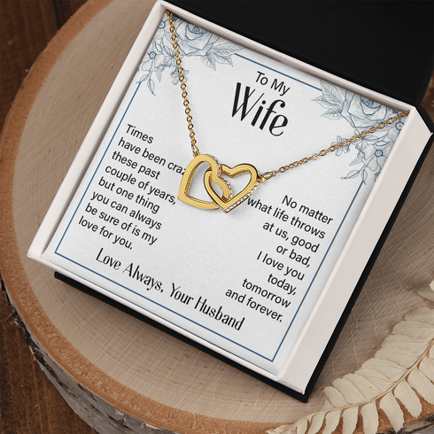 Gold Necklace for Wife with Love you Forever card