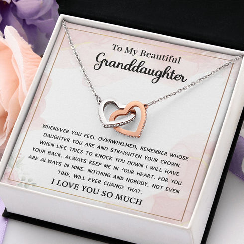 Granddaughter Heart Necklace, With Message card