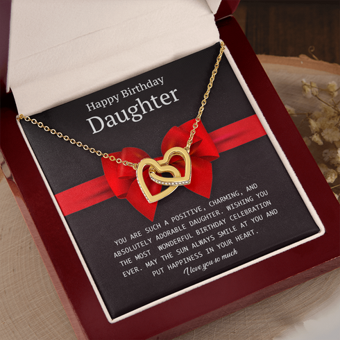 18K Yellow Gold Necklace Birthday Gift to My Daughter