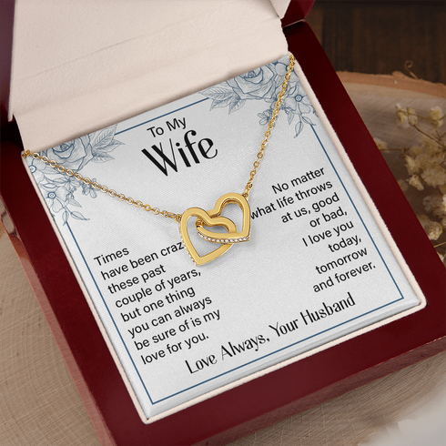 Gold Necklace for Wife with Love you Forever card